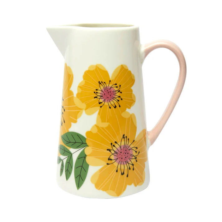 Yellow Rose Ceramic Jug