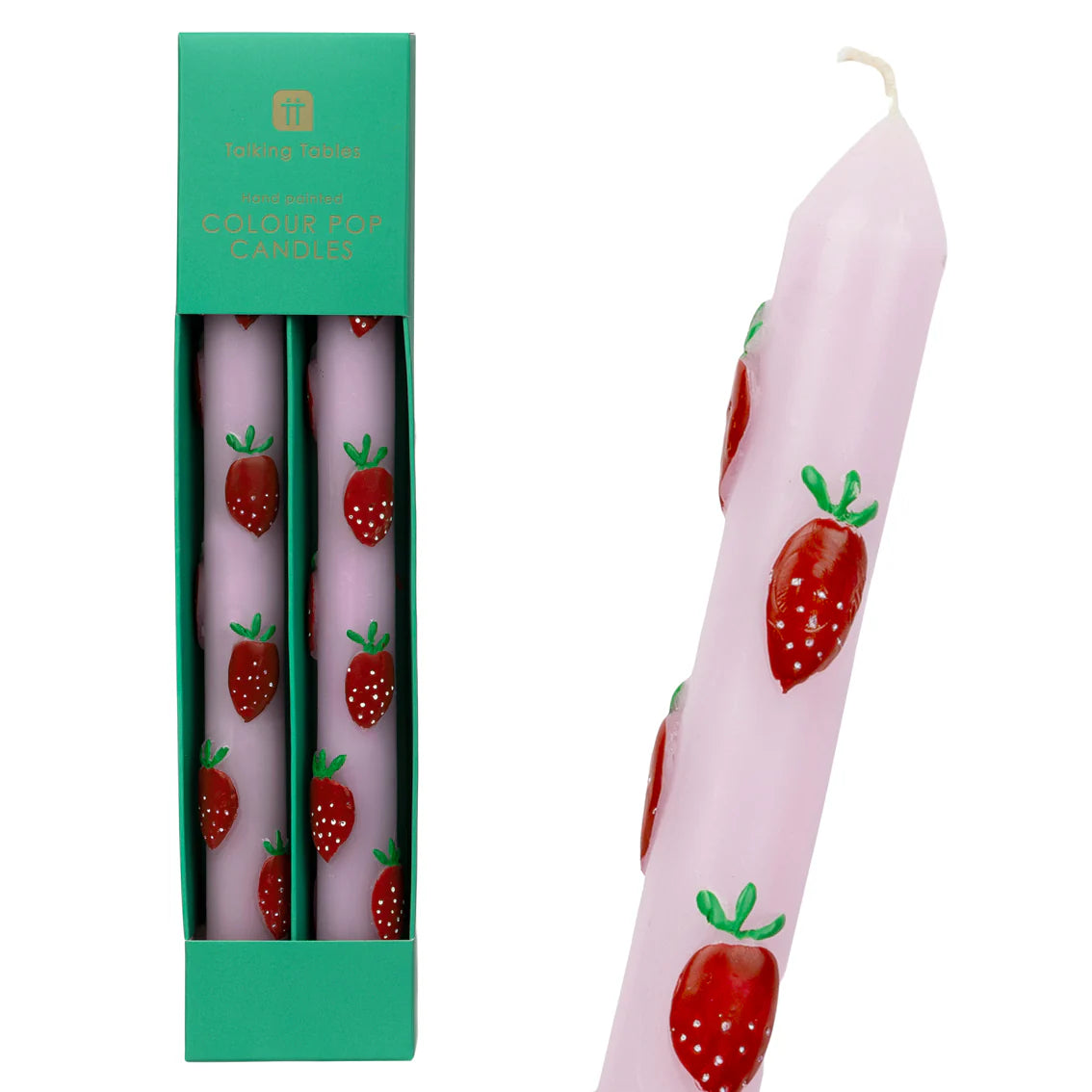 Strawberry Dinner Candles 2PK