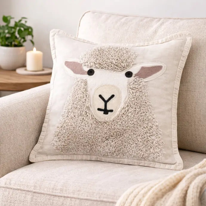 Aquarelle Maisie Tufted Ewe Cushion