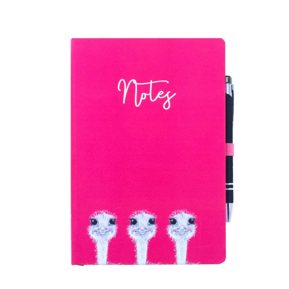 'Camilla the Ostrich'Pink Notebook & Pen Set