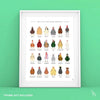 Alz Couzens Chicken Breeds Print - Unframed