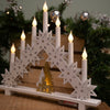 Light Up Wooden Snowflake Candle Bridge 8 Lights