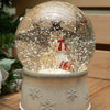 Antique White Base Snow Globe Glitter Water Spinner.
