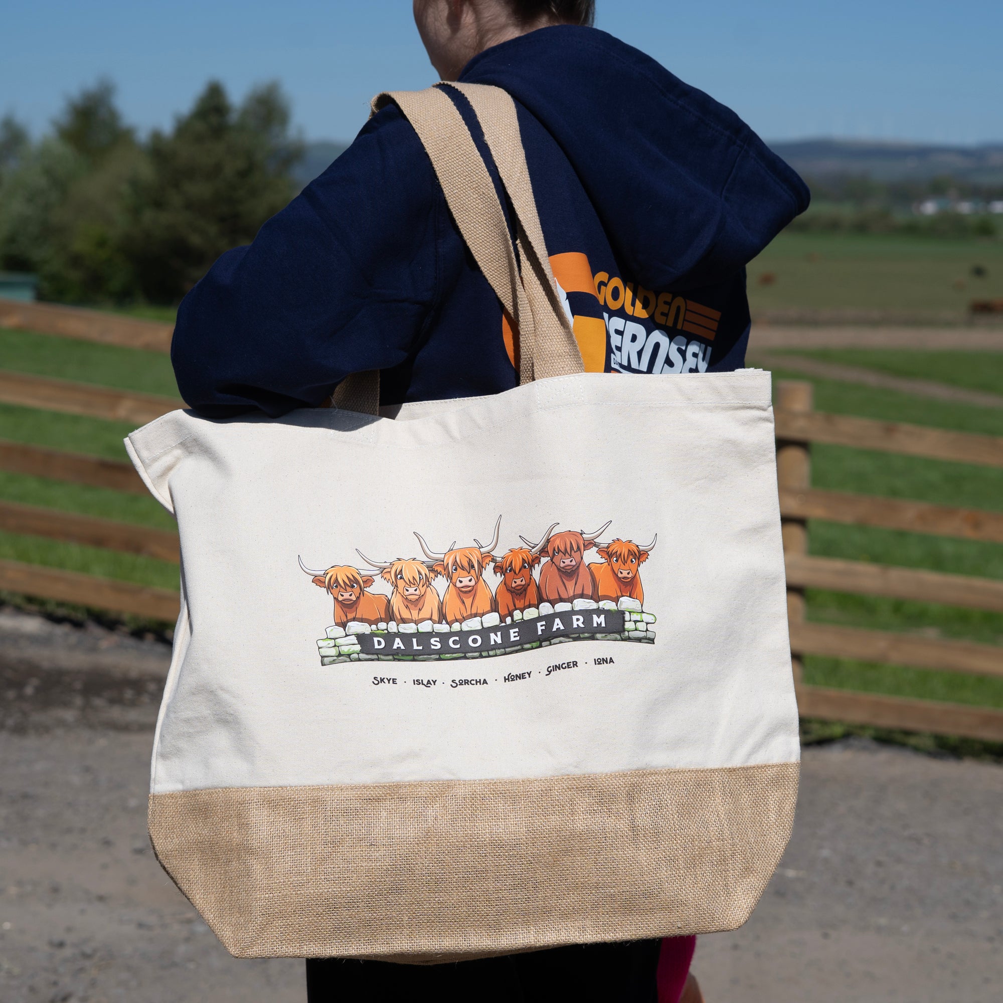 Dalscone Highland Cow Large Shopping Bag