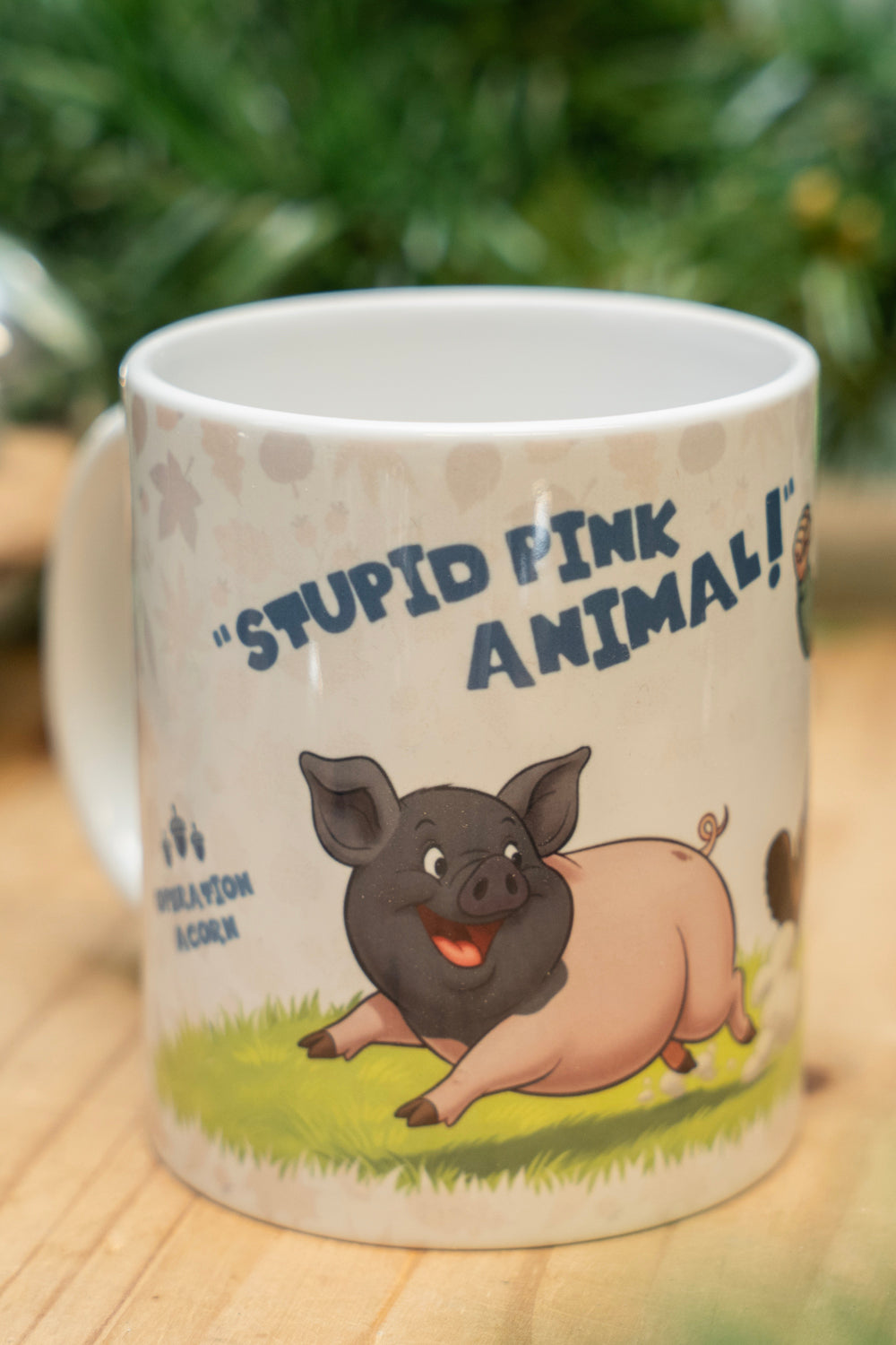 'Stupid Pink Animal' Mug & Coaster Set