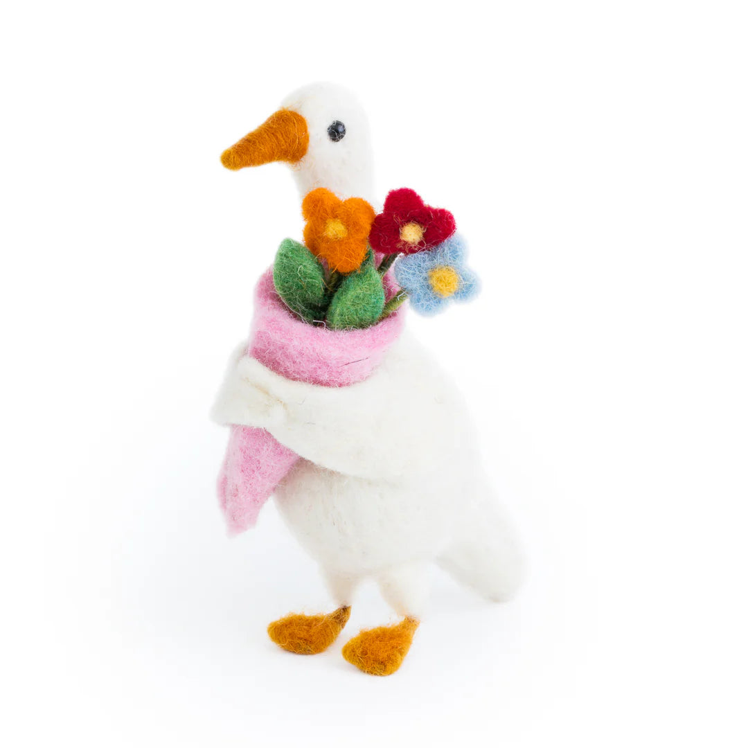 Beautiful Bouquet Mother's Day Duck Felt Ornament