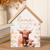 Highland Cow House Shaped Plaque 'Home is Where the Herd is'