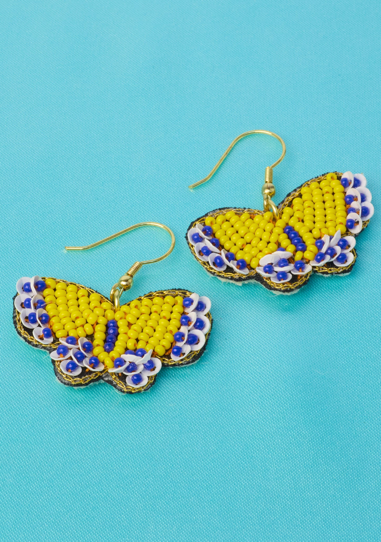 Butterfly Seed Bead Hook Earrings