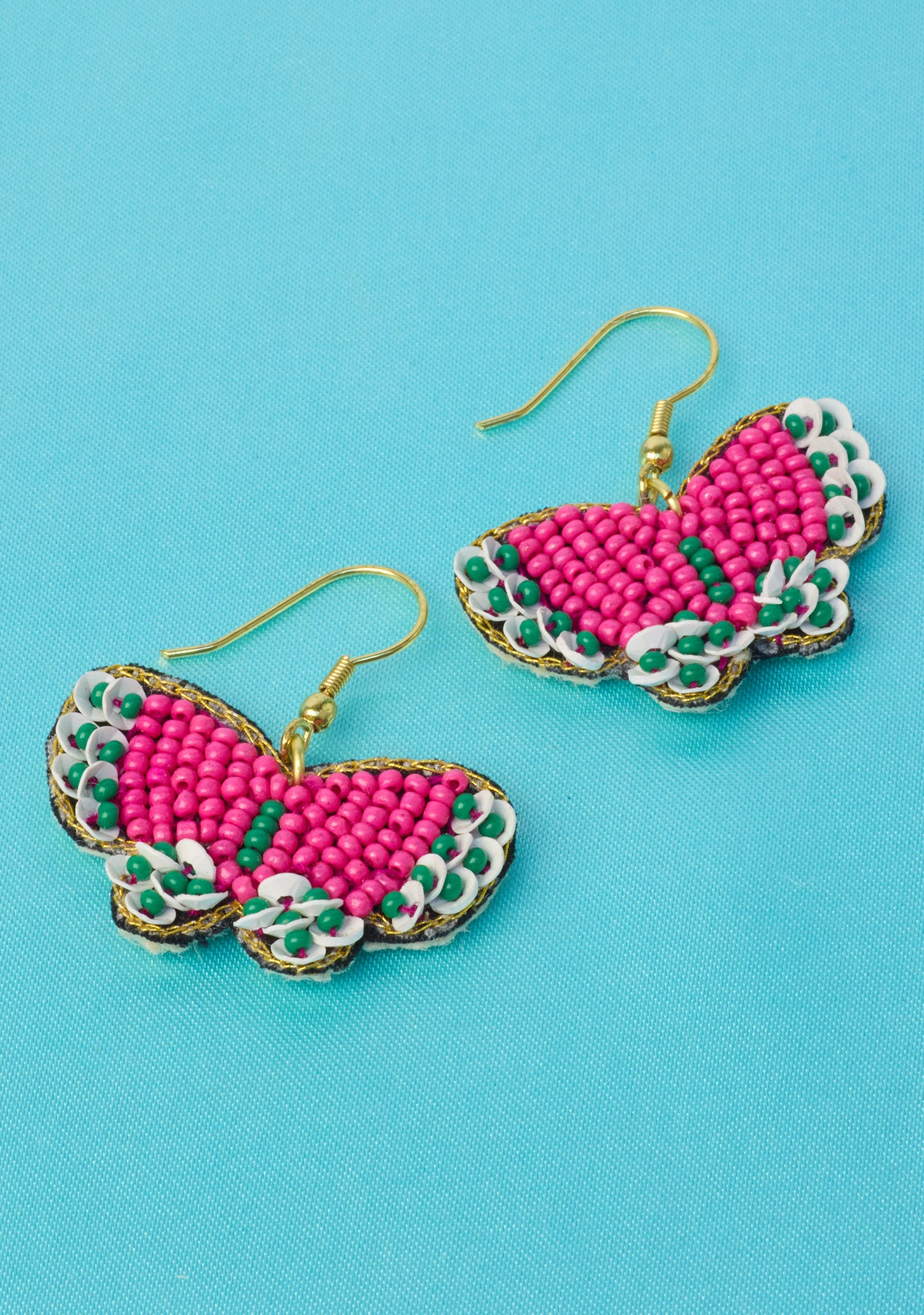 Butterfly Seed Bead Hook Earrings