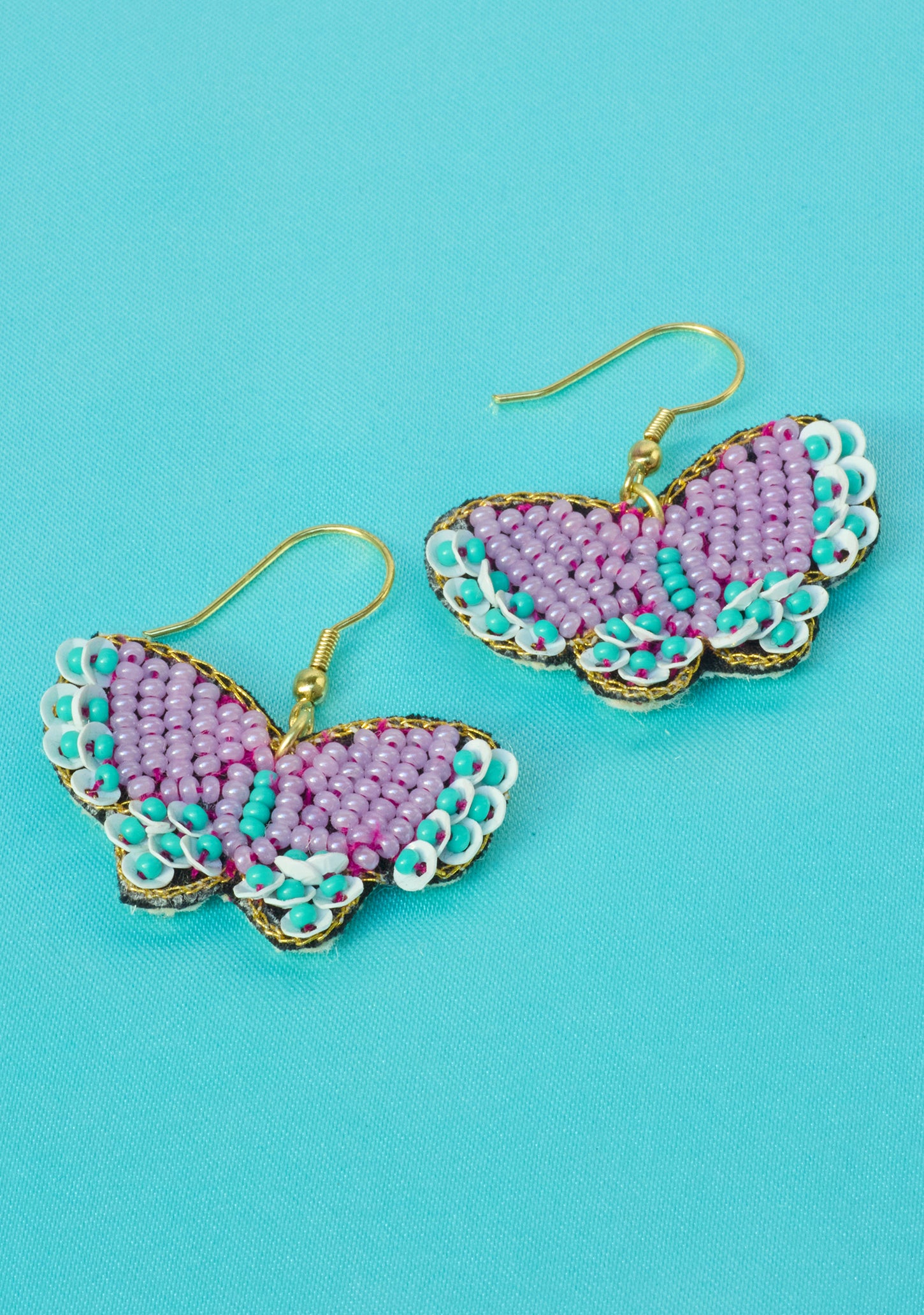 Butterfly Seed Bead Hook Earrings