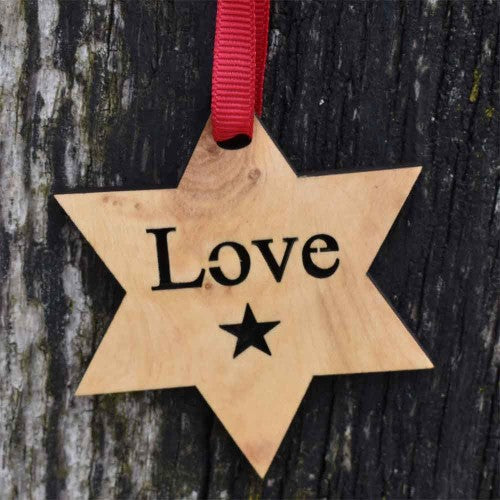 Olive Wood Star Decoration