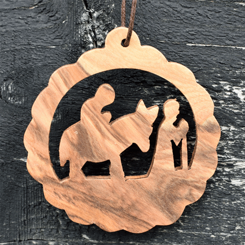 Olive Wood Round Journey Decoration