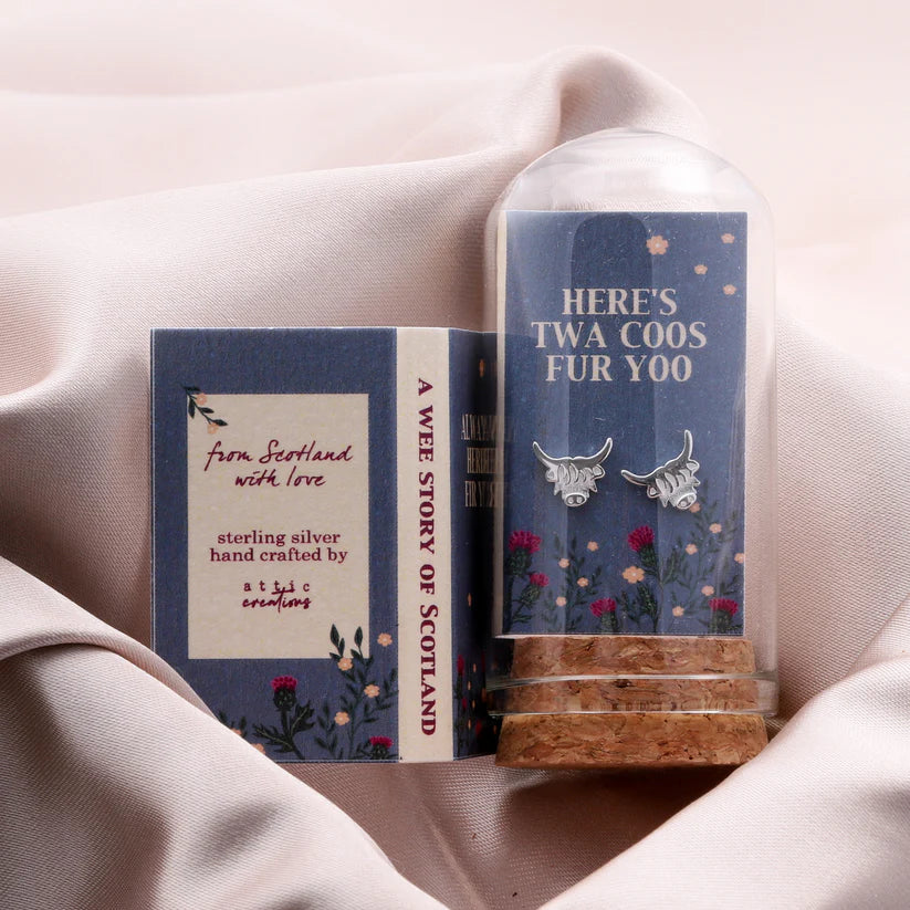 Attic Creations 'Here's Twa Coos fur Yoo' Earrings