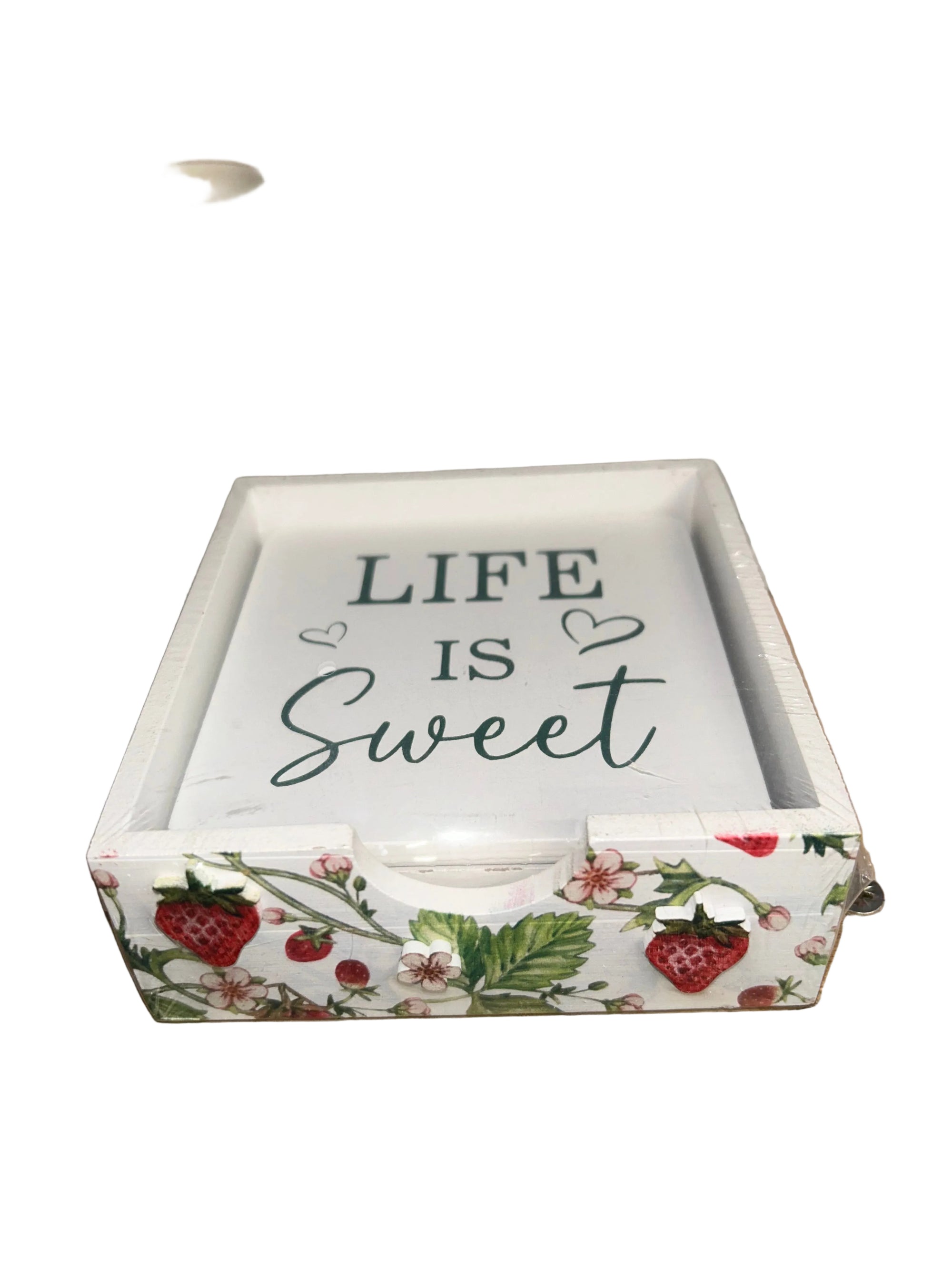 'Life is Sweet' Strawberry Coaster Set