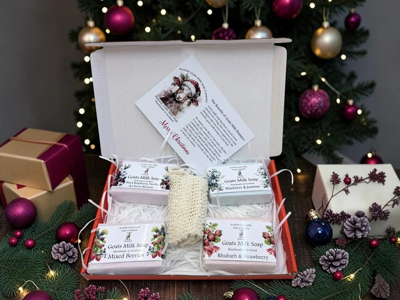 Christmas Scottish Goat Milk Soap Box of 4