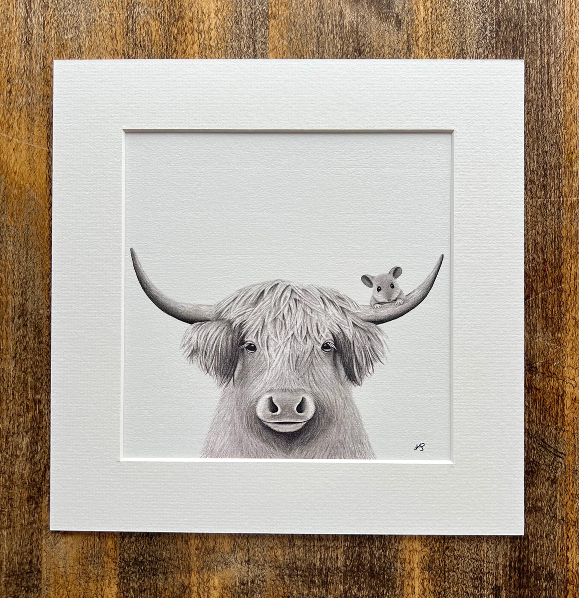 Bessie Highland Cow Mounted Print