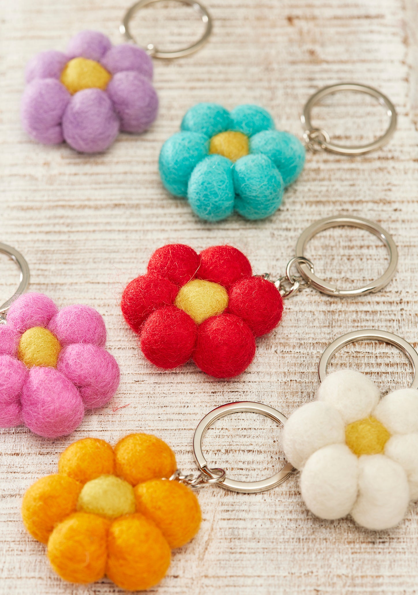 Felt Flower Keyring