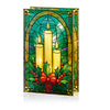 Light up Stained Glass Candles & Holly Tabletop