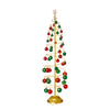 Lit Gold Metal Tree with Red and Green Baubles