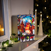 Light up Stained Glass Robin on Gate Tabletop