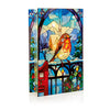Light up Stained Glass Robin on Gate Tabletop