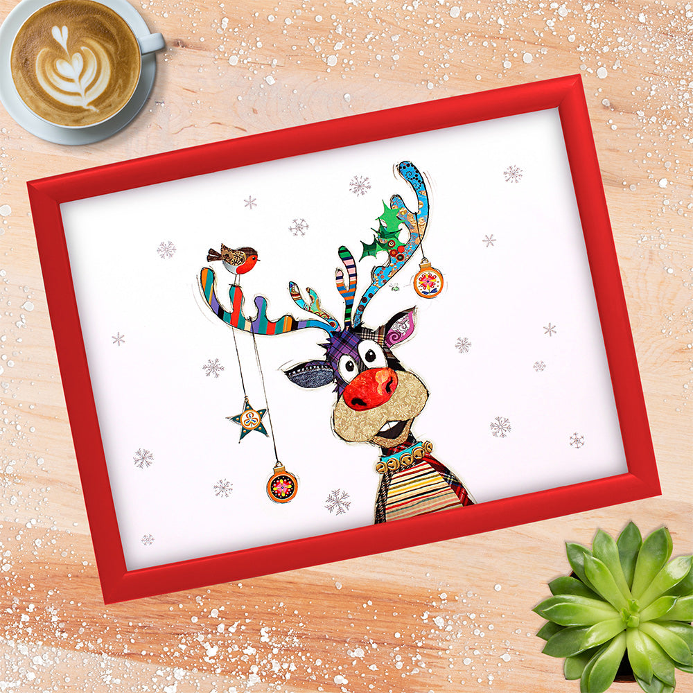 Christmas Bug Art Rudolph Laptray