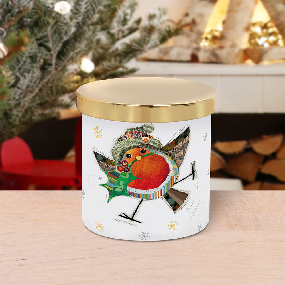 Christmas Bug Art Robin Candle