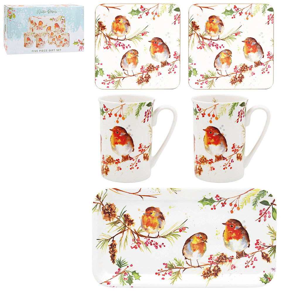 Winter Robins 5pc Gift Set