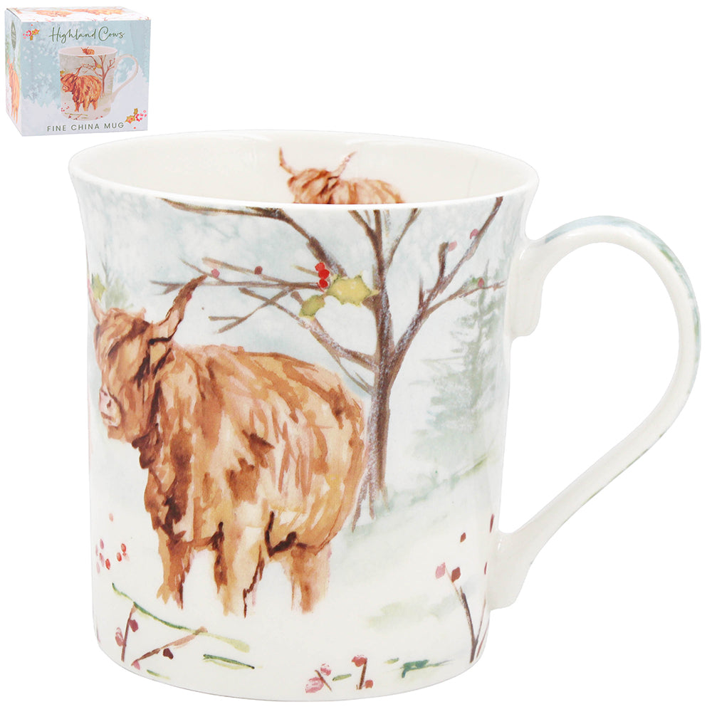 Christmas Highland Cow Mug