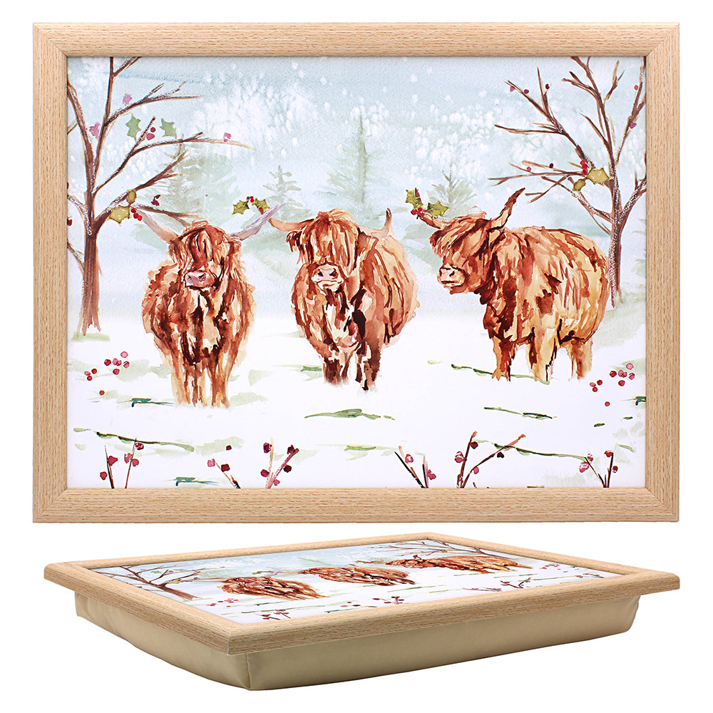 Christmas Highland Cow Laptray