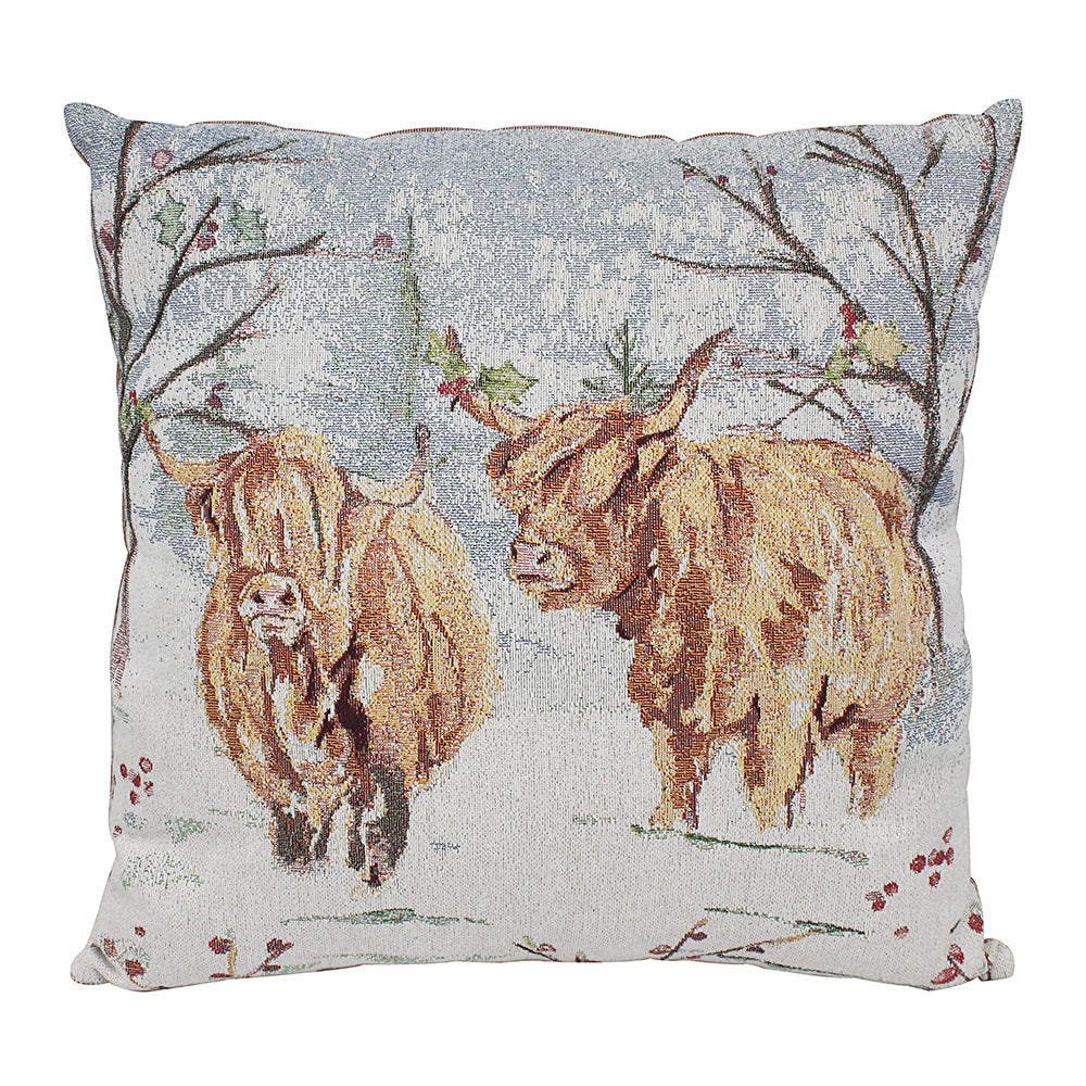 Christmas Highland Cow Pair Cushion