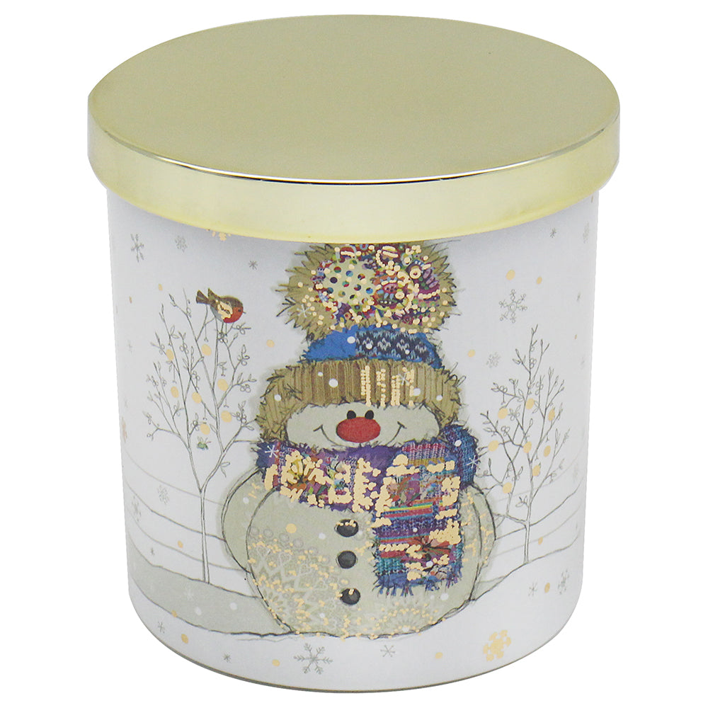 Christmas Bug Art Snowman Candle