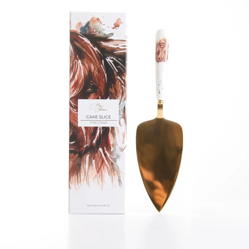 Meg Hawkins Fine China Cake Slice - Highland Cow