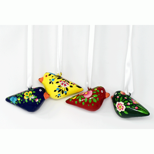 Hanging Wooden Bird with Kashmir Design