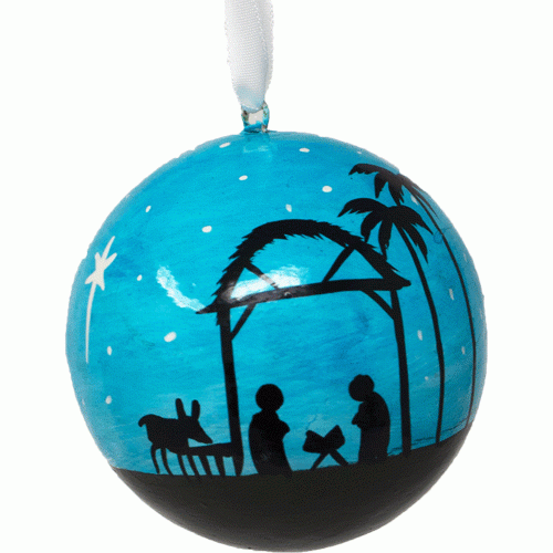 Silhouette Nativity Scene Bauble