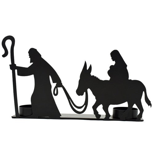 Metal 'Nativity Journey' Tealight Holder
