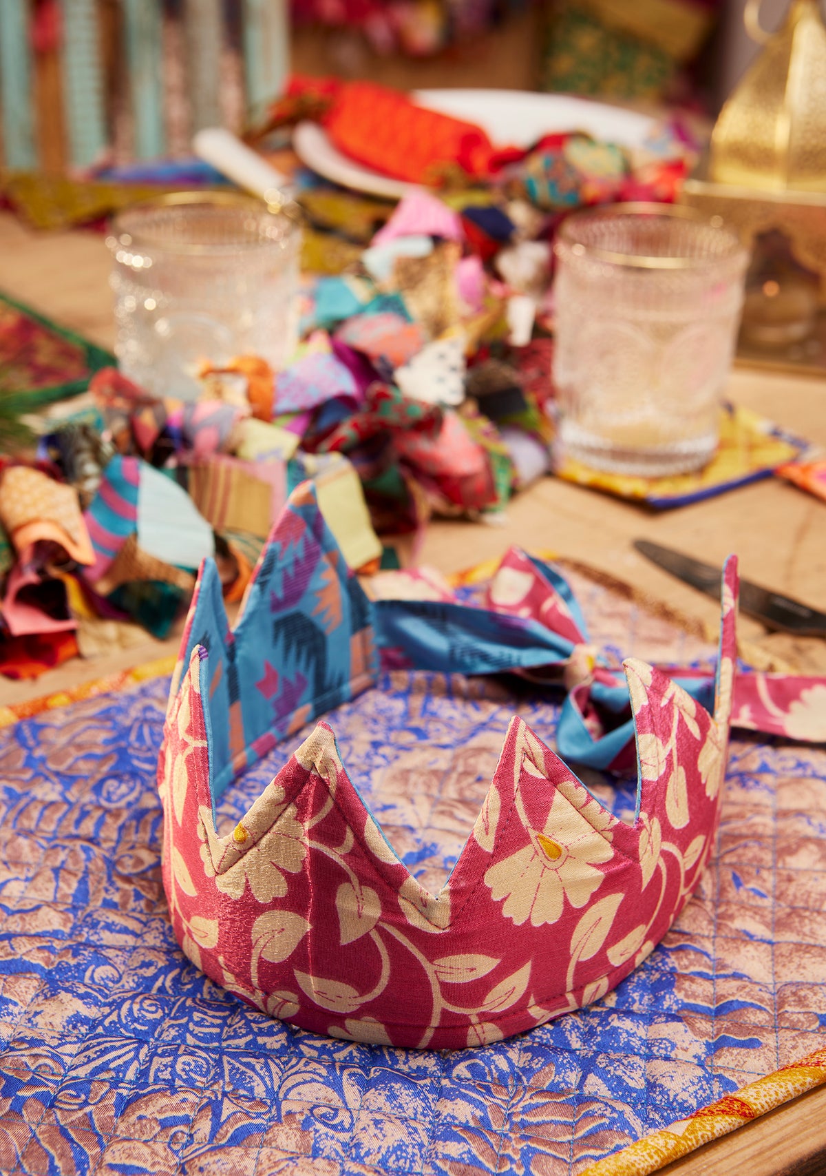 Namaste Recycled Sari Party Hat Crown