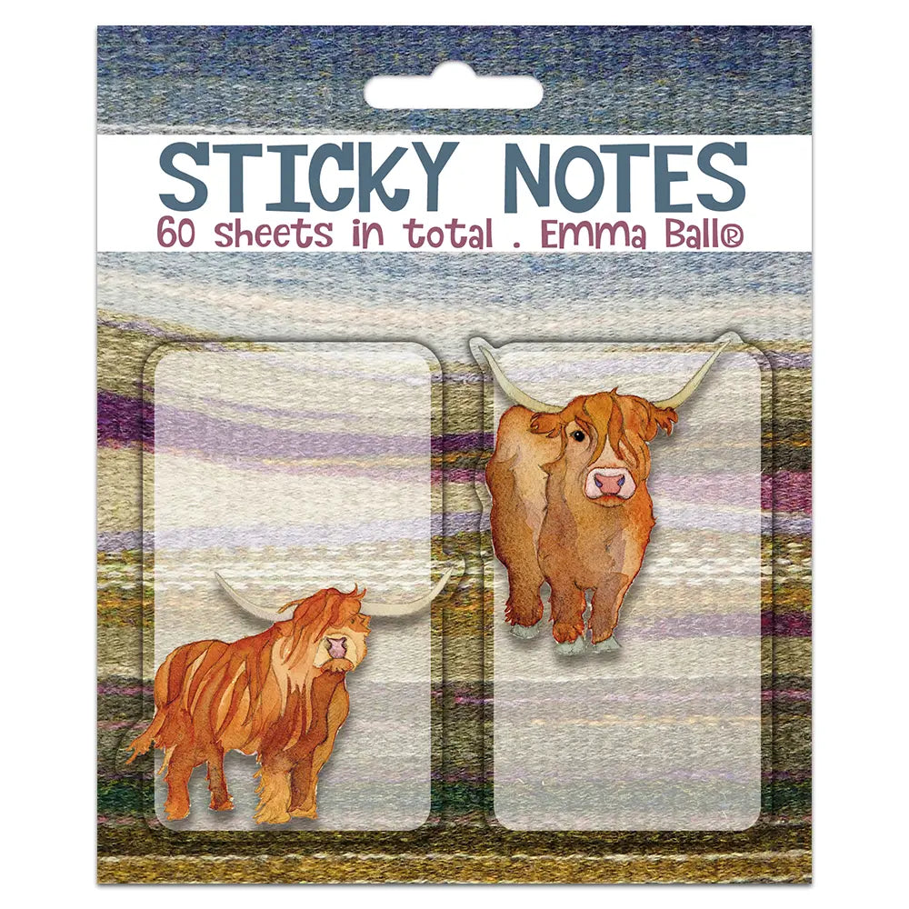 Emma Ball Highland Coos Sticky Note Set