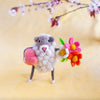 Heart & Flowers Sheep Felt Ornament