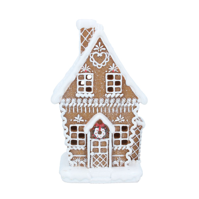 White Iced LED Gingerbread House