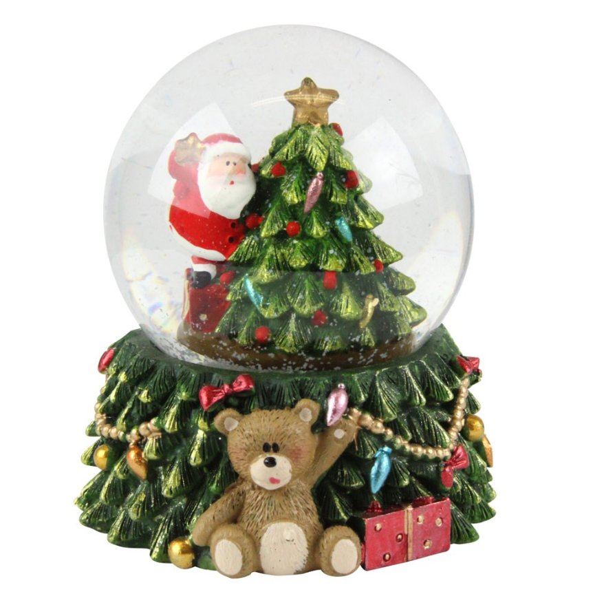 Santa with Tree Snow Globe