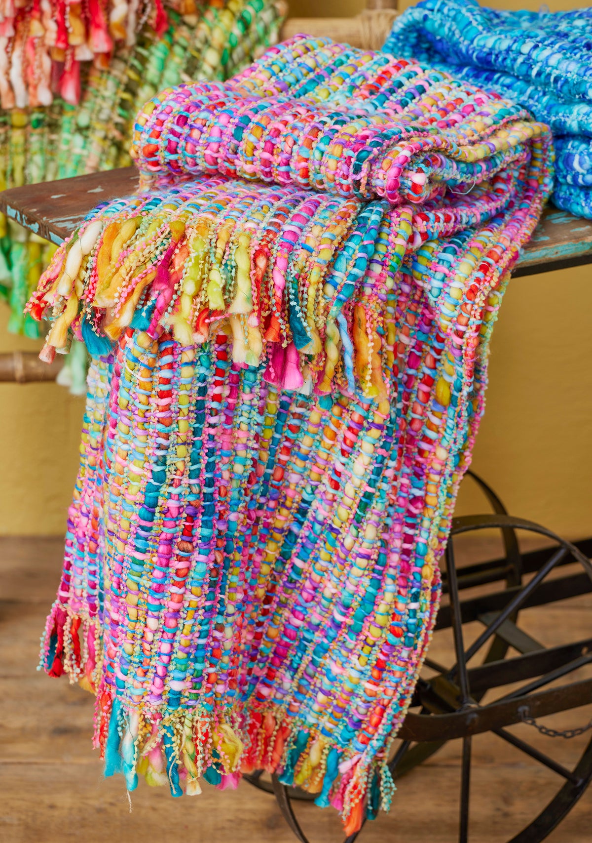 Soft Woven Rainbow Throw