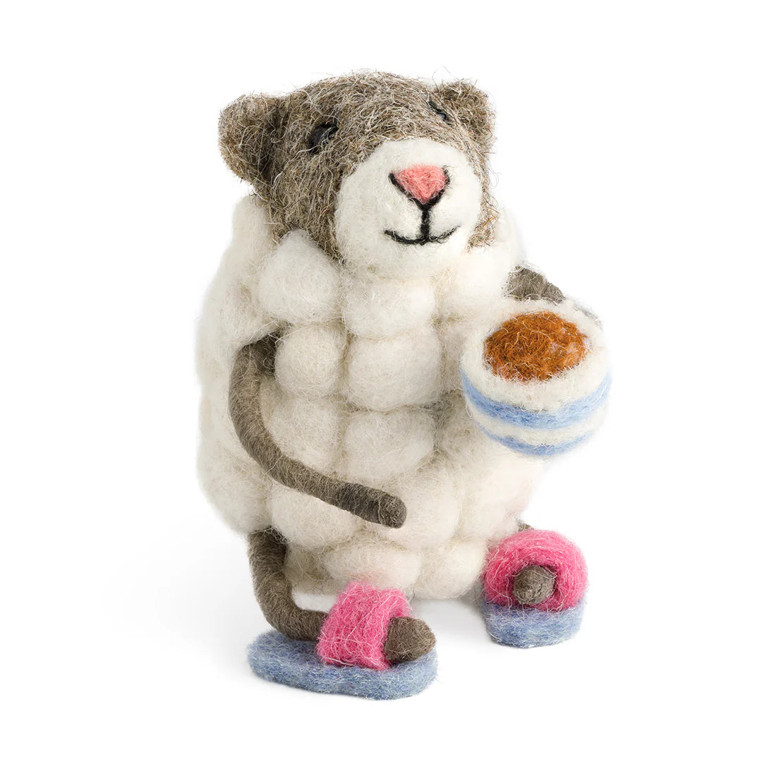 Cuppa Tea Sheep Felt Ornament