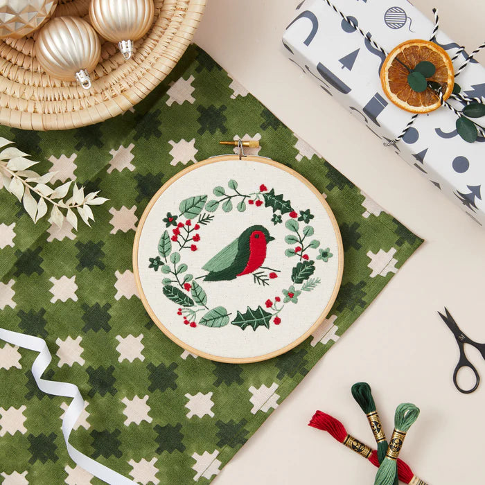 Robin Wreath Embroidery Kit - For Beginners & Beyond