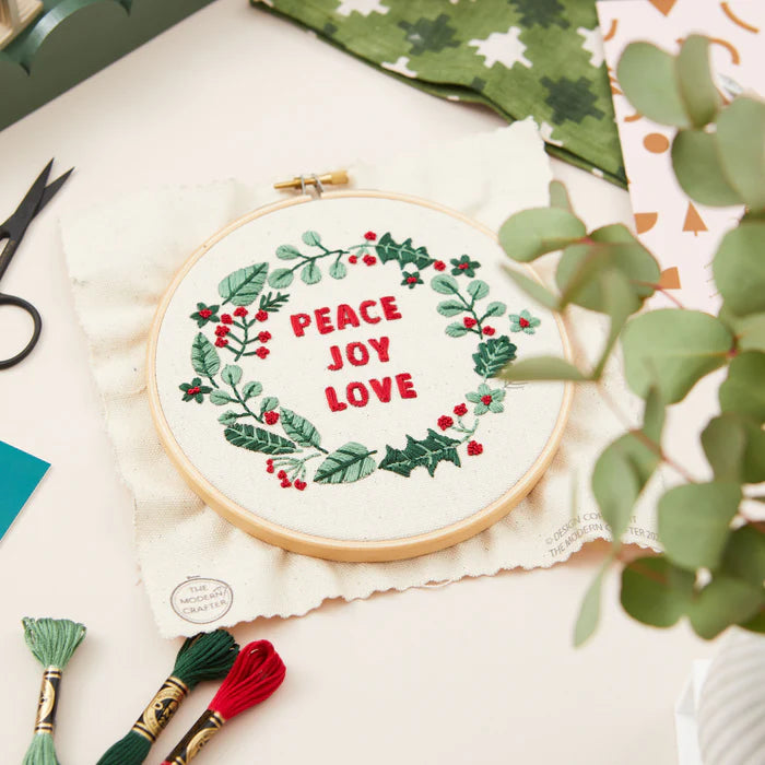 Peace Love Joy Embroidery Kit - For Beginners & Beyond
