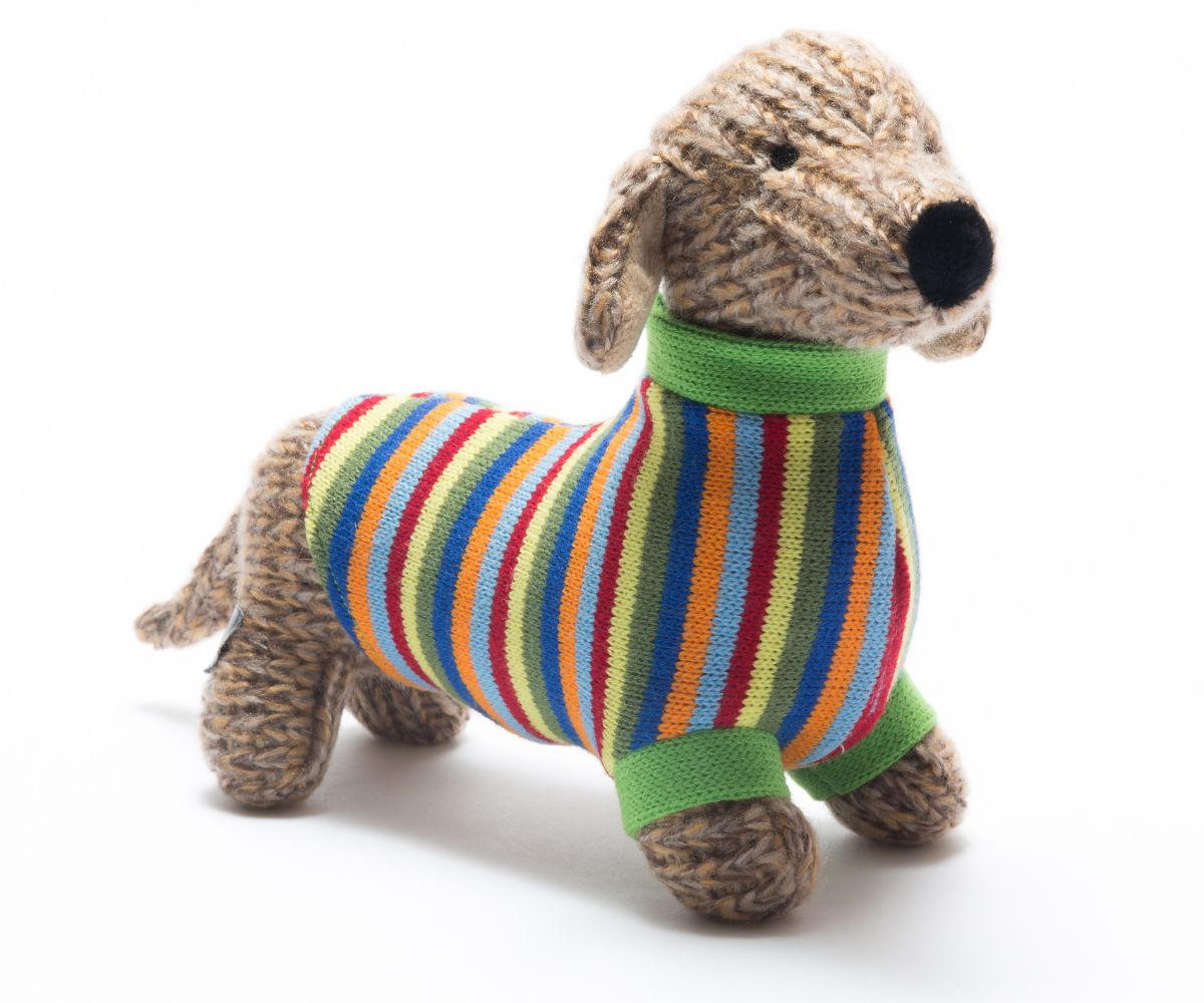 Knitted Dachshund Soft Toy