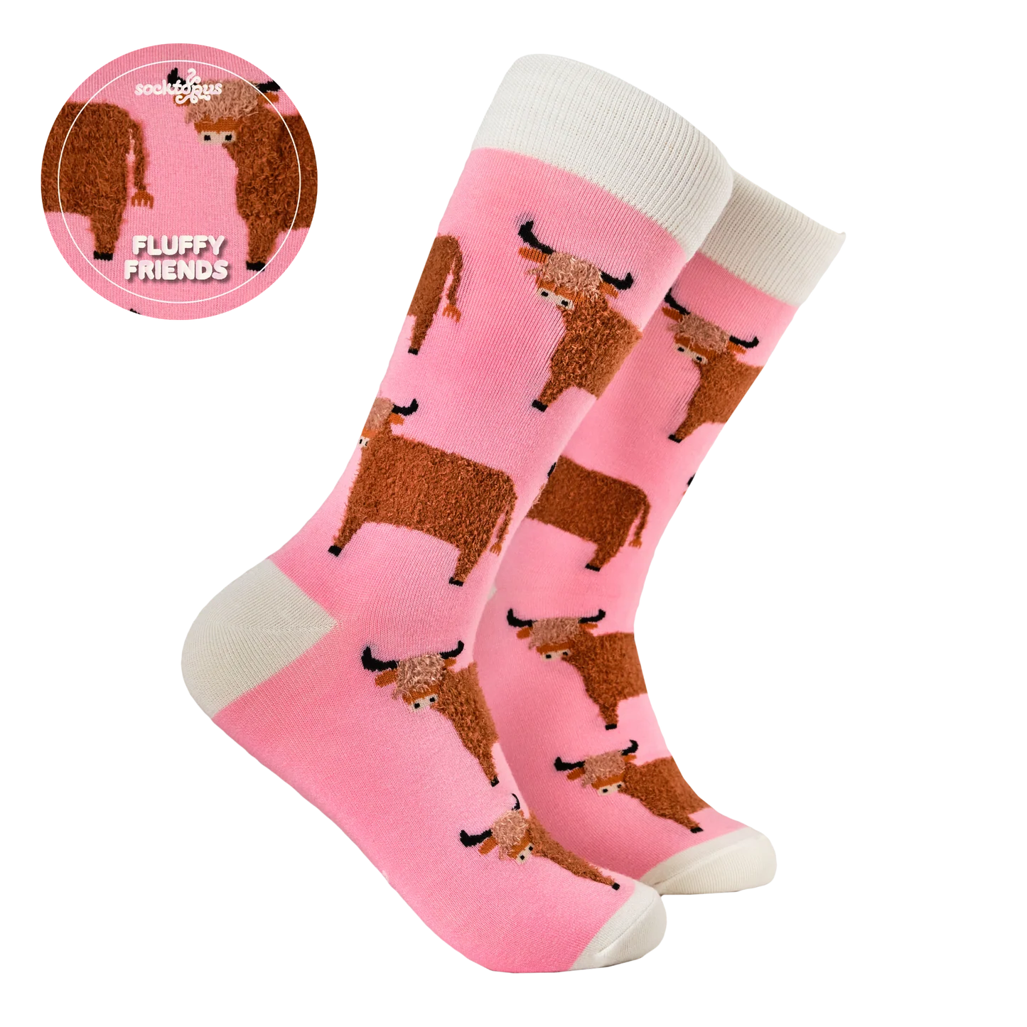 Pink Fluffy Wee Hairy Coo Socks