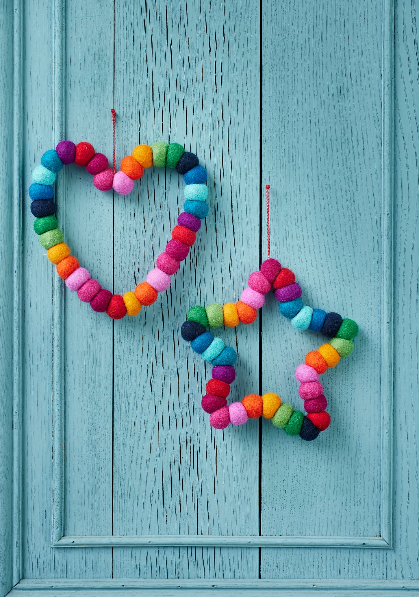 Namaste Chunky Rainbow Heart / Star Wreath