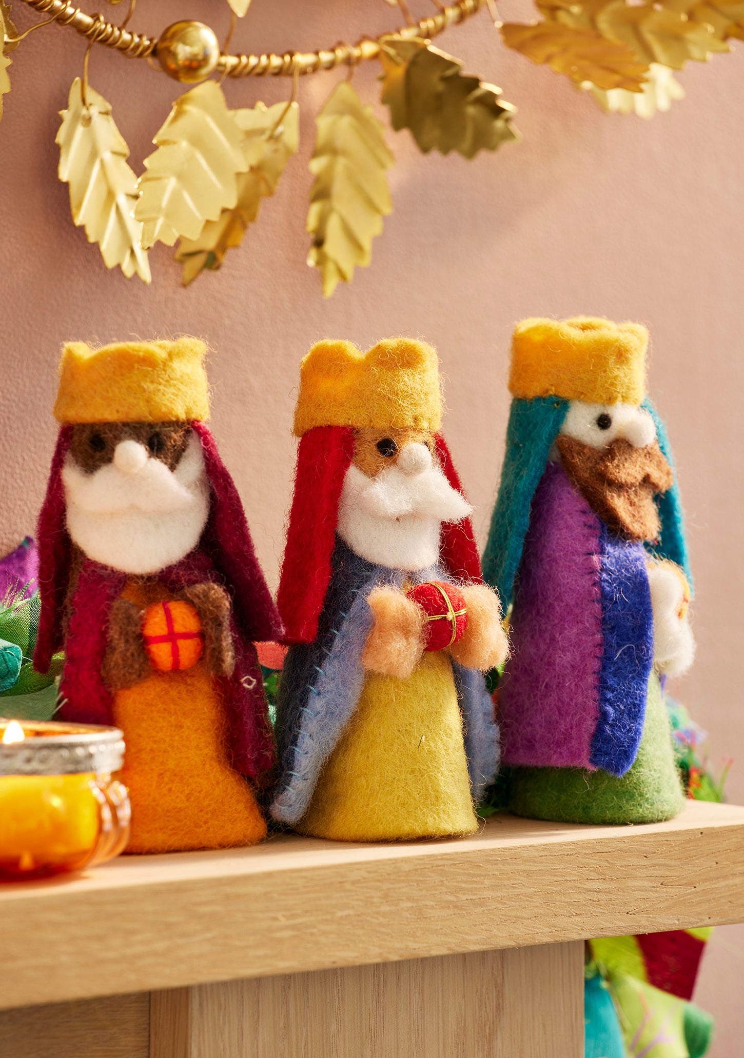 Namaste Three Wise Men Felt Ornament