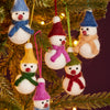 Namaste Set of 6 Felt Snowmen Decorations